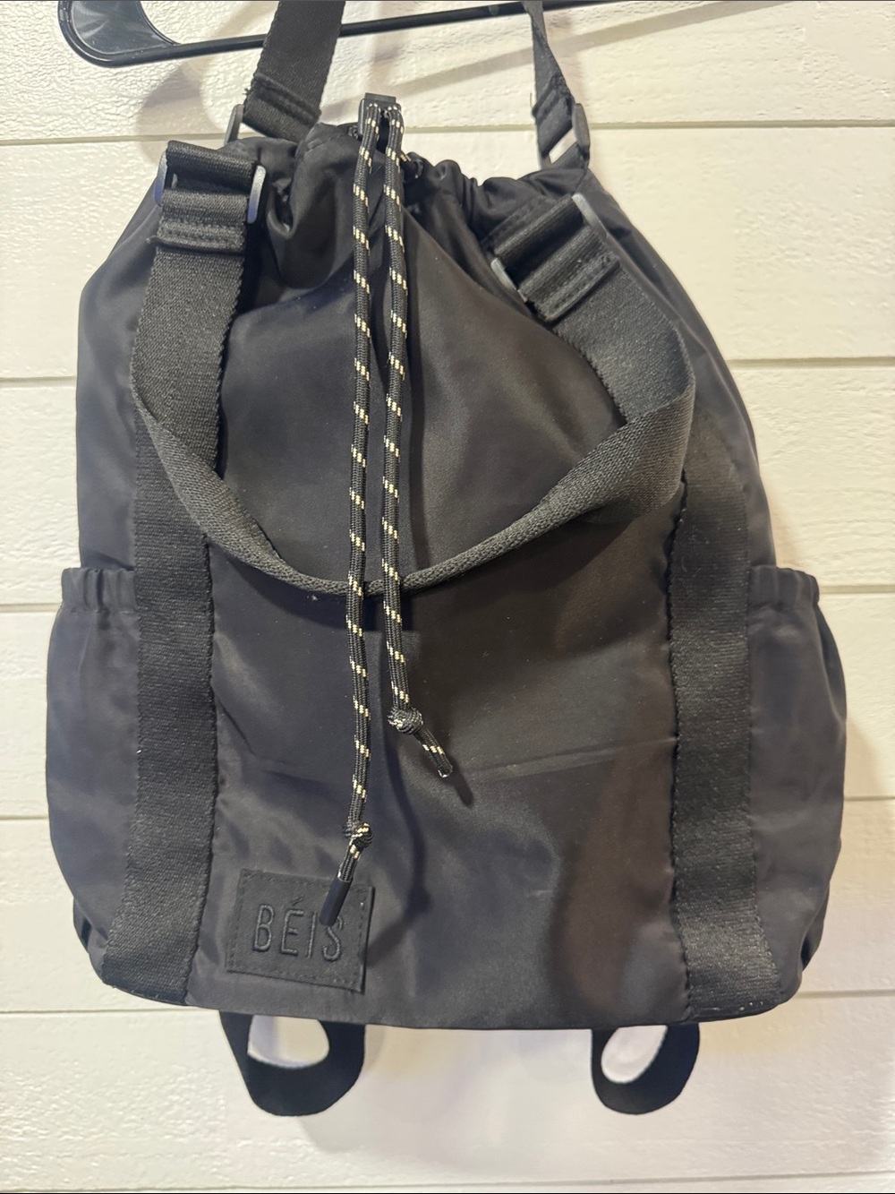 BEIS Black Drawstring Backpack